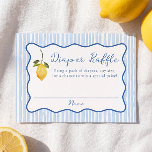 Ciao Baby Blue Italian Lemon Diaper Raffle Enclosure Card