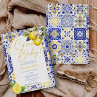 Ciao Baby Blue Tiles Lemon Amalfi Arch Baby Shower