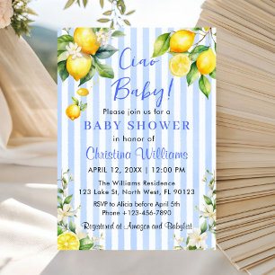 Ciao Baby Citrus Lemon Baby Shower Invitation