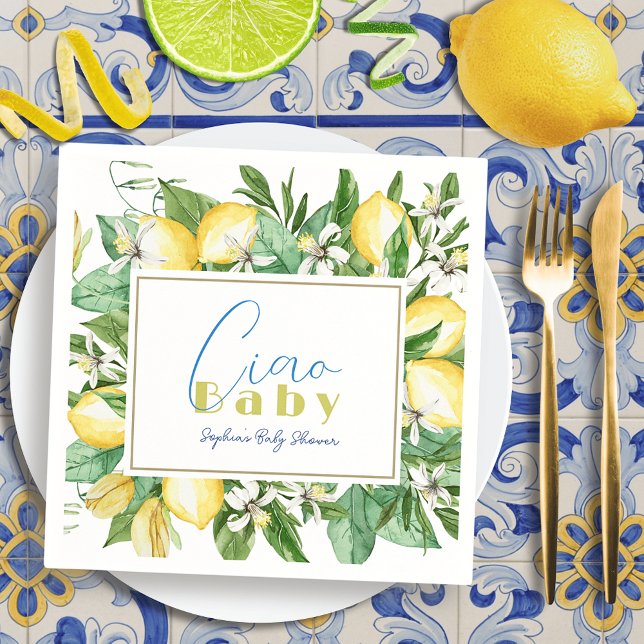 Ciao Baby Citrus Lemon Baby Shower Napkin (Creator Uploaded)