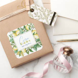 Ciao Baby Citrus Lemon Baby Shower Square Sticker