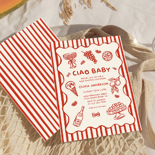 Ciao Baby Hand Drawn Italian Baby Shower Invitation