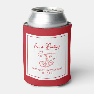 Ciao Baby! Hand Drawn Italian Pasta Baby Shower Can Cooler