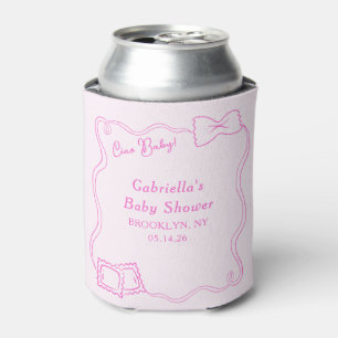 Ciao Baby Hand Drawn Pasta Italian Baby Shower Can Cooler