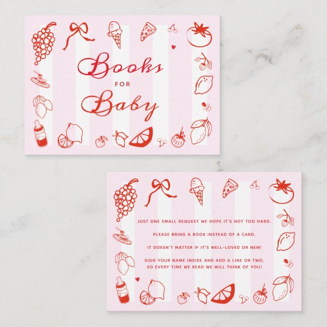Ciao Baby Italian Baby Shower Books for Baby Enclosure Card (Front/Back)