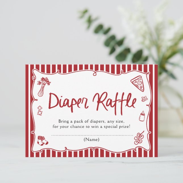 Ciao Baby Italian Baby Shower Diaper Raffle Game Invitation (Standing Front)