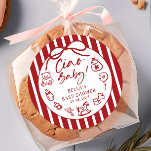 Ciao Baby Italian Baby Shower Sticker