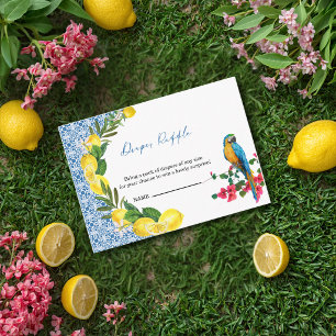 Ciao Baby Italian Blue Tile Lemons Baby Shower Enclosure Card