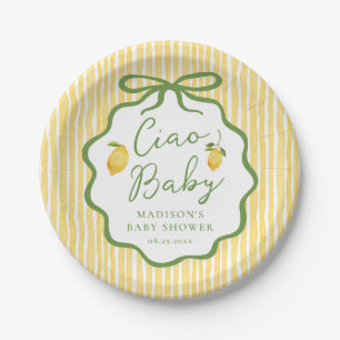 Ciao Baby Italian Lemon Baby Shower Paper Plate