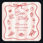 Ciao Baby Italian Lemon Baby Shower Sticker<br><div class="desc">Ciao Baby Italian Lemon Baby Shower Sticker</div>