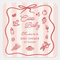 Ciao Baby Italian Lemon Baby Shower Sticker