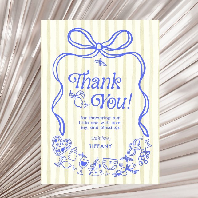 Ciao Baby  Italian Lemons Baby Shower Thank You Card (Creator Uploaded)