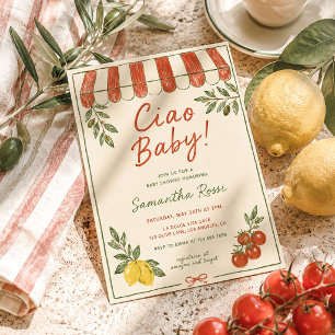 Ciao Baby Italian Market Baby Shower  Invitation