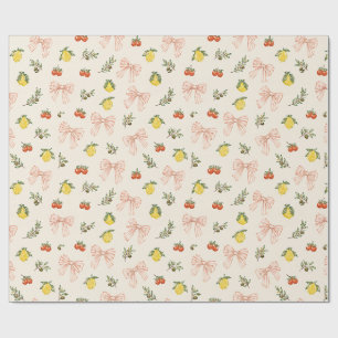 Ciao Baby Italian Market Lemon Tomato Pink Bow Wrapping Paper