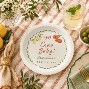 Ciao Baby Italian Market Round Baby Shower Paper Plate