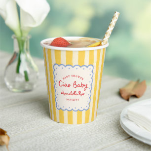 Ciao Baby Italian Themed Baby Shower Med Paper Cups