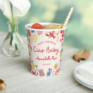 Ciao Baby Italian Themed Baby Shower Med Paper Cups