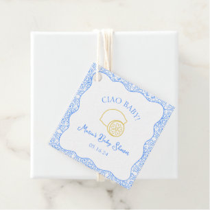 Ciao Baby! Lemon Blue Italian Baby Shower Favour Tags