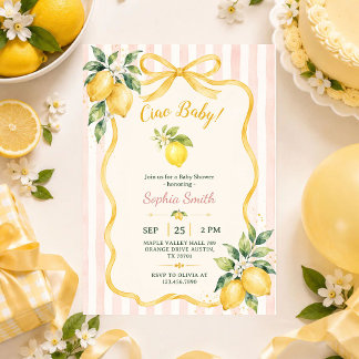 Ciao Baby Lemon Citrus Baby Shower Invitation