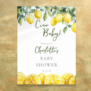 Ciao Baby Lemon Citrus Baby Shower Welcome Sign