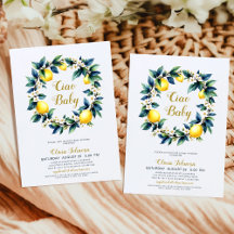 Ciao Baby Lemon Wreath Amalfi Citrus Baby Shower 