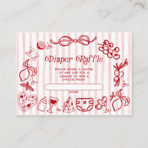 Ciao Baby Red Italian Lemons Diaper Raffle Enclosure Card