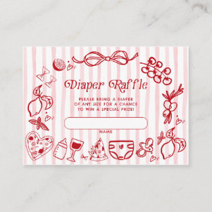 Ciao Baby Red Italian Lemons Diaper Raffle Enclosure Card