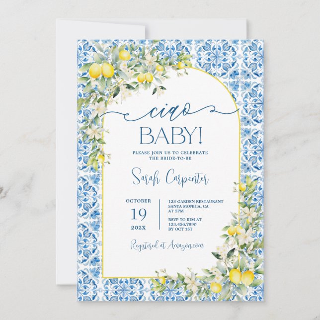 Ciao Baby Shower Invitation (Front)