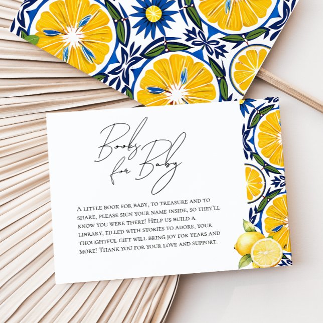 Ciao Baby Shower Lemon themed Shower Book Request Enclosure Card (Creator Uploaded)