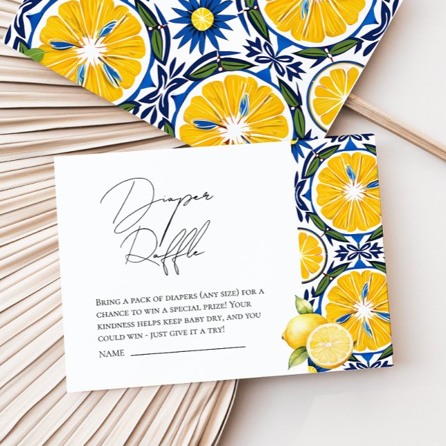Ciao Baby Shower Lemon themed Shower Diaper Raffle Enclosure Card (Creator Uploaded)