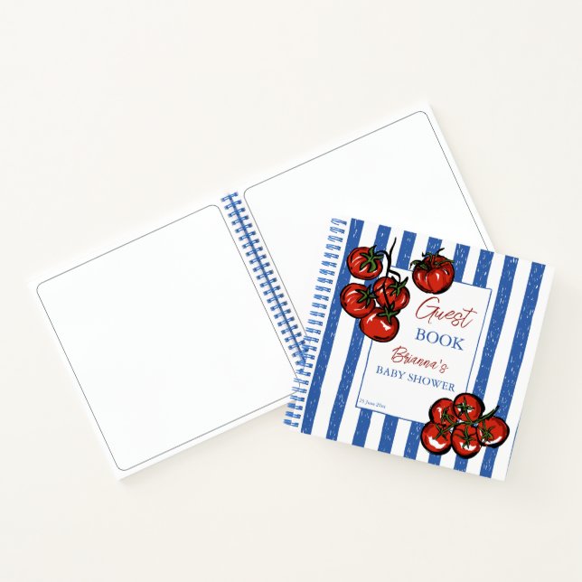 Ciao baby tomato Italian baby shower guest book (Inside)