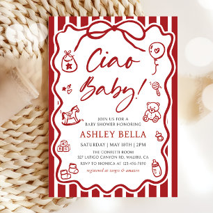 Ciao Baby Whimsical Italian Baby Shower Invitation