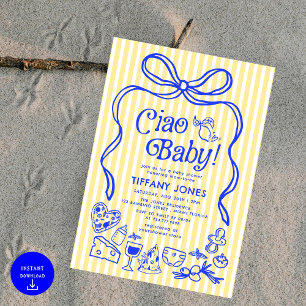 Ciao Baby Whimsical Italian Lemons Baby Shower Invitation
