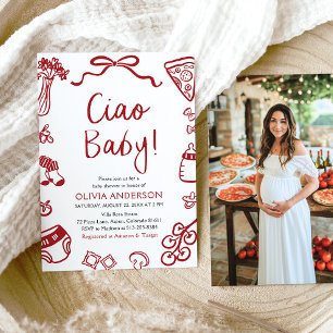 Ciao Baby Whimsical Italian Pizza Cute Baby Shower Invitation