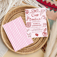 Ciao Bambina Girl Hand drawn Pizza Baby Shower