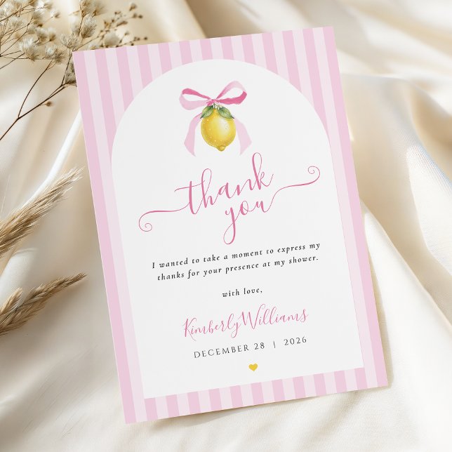 Ciao Bambina Italian Lemon Baby Shower Thank You Card (Creator Uploaded)