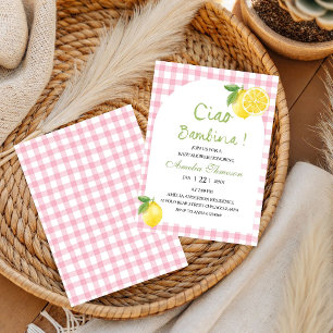 Ciao bambina Italian Lemon Citrus Baby Shower  Invitation