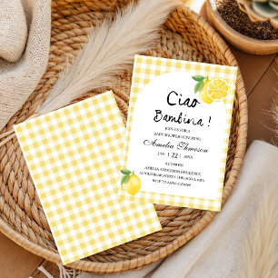 Ciao bambina Italian  Lemon Citrus Baby Shower  Invitation