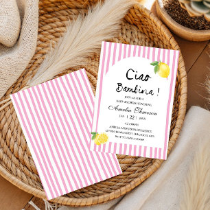 Ciao bambina Italian Lemon Citrus Baby Shower  Invitation