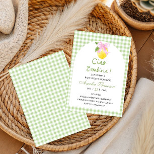 Ciao bambina Italian Lemon Citrus Baby Shower  Invitation