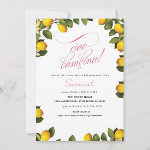 Ciao Bambina Lemons Baby Girl Shower Invitation