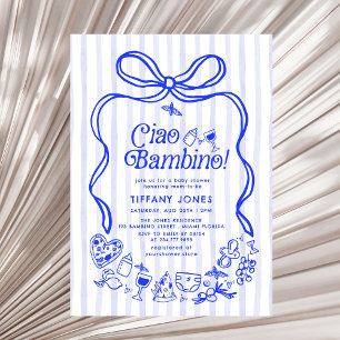 Ciao Bambino Blue Italian Lemons Baby Shower Invitation