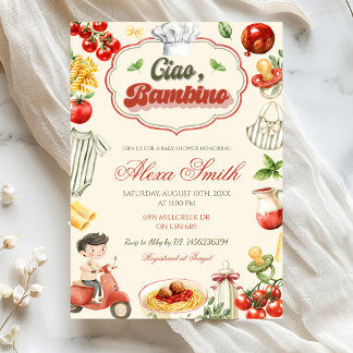 Ciao Bambino Boy Baby Shower Invitation
