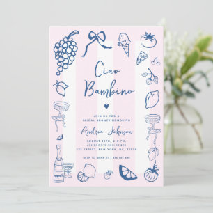 Ciao Bambino Fun Italian Hand Drawn Bridal Shower Invitation