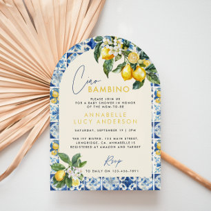 Ciao Bambino greek lemon baby shower Invitation