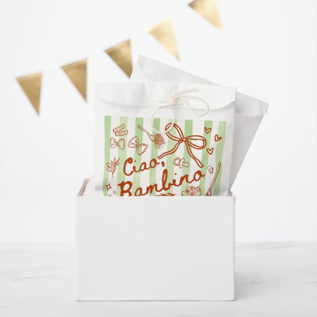 Ciao Bambino (Green) Favour Bags (Party)