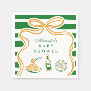 Ciao Bambino Green Italian Baby Shower Napkin
