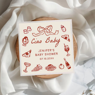 Ciao Bambino Italian Illustrated Baby Shower Napkin
