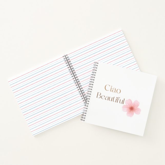 Ciao Beautiful, Elegant Floral Gift Notebook (Inside)