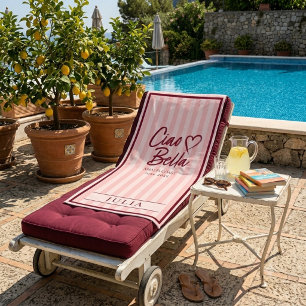 Ciao Bella Amalfi Coast Stripes Personalised Bath Towel